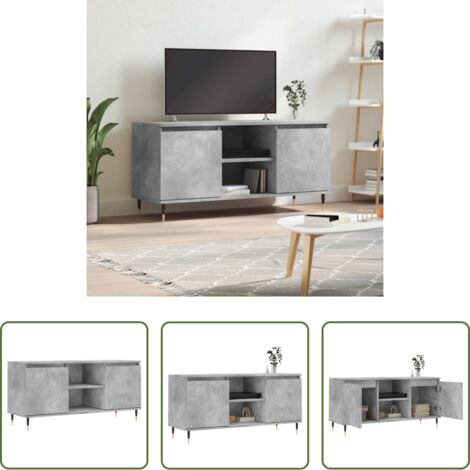 TV Stand -  Mobile Porta TV Grigio Cemento 104x35x50cm in Legno Multistrato