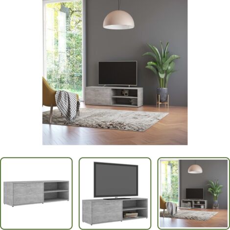 TV Stand -  Mobile Porta TV Grigio Cemento 120x34x37cm in Legno Multistrato