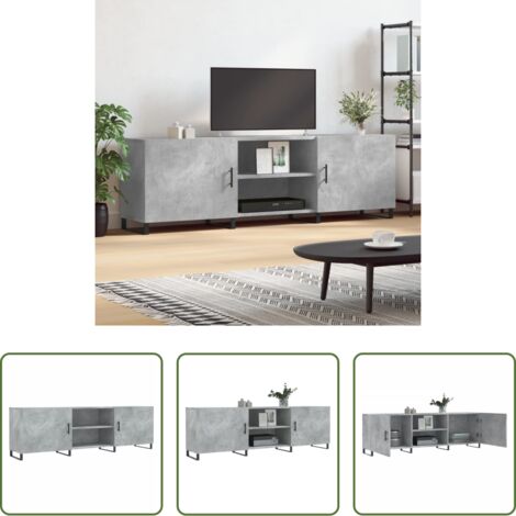 TV Stand -  Mobile Porta TV Grigio Cemento 150x30x50cm in Legno Multistrato