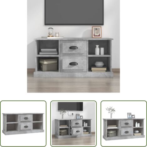 TV Stand -  Mobile Porta TV Grigio Cemento 99,5x35,5x48cm Legno Multistrato