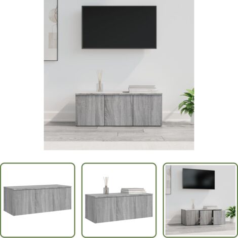 TV Stand -  Mobile Porta TV Grigio Sonoma 80x34x30 cm in Legno Multistrato