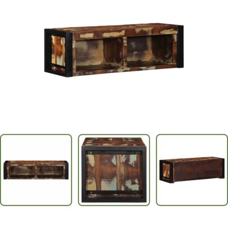 TV Stand -  Mobile Porta TV Multicolore 80x30x25 cm Legno Massello Recupero