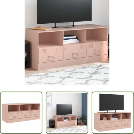 TV Stand -  Mobile Porta TV Rosa 99x39x44 cm in Acciaio
