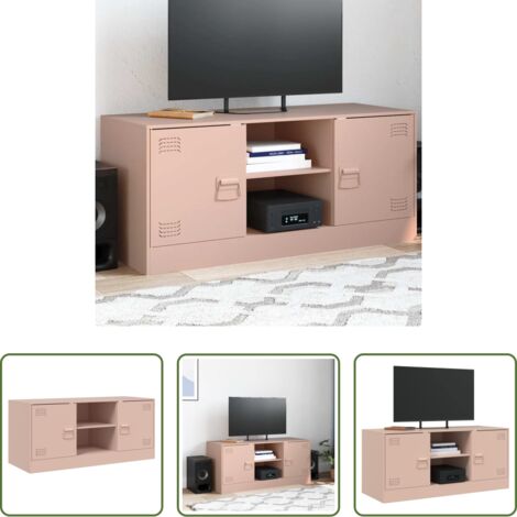 TV Stand -  Mobile Porta TV Rosa 99x39x44 cm in Acciaio