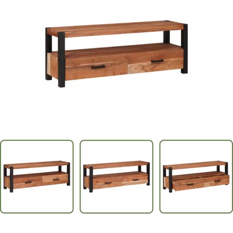 TV stand -  Mobile TV Marrone 110 x 30 x 40 cm legno massello di acacia