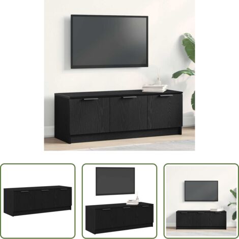 TV stand -  Mobile TV Rovere Nero 102 x 35 x 36,5 cm Legno multistrato