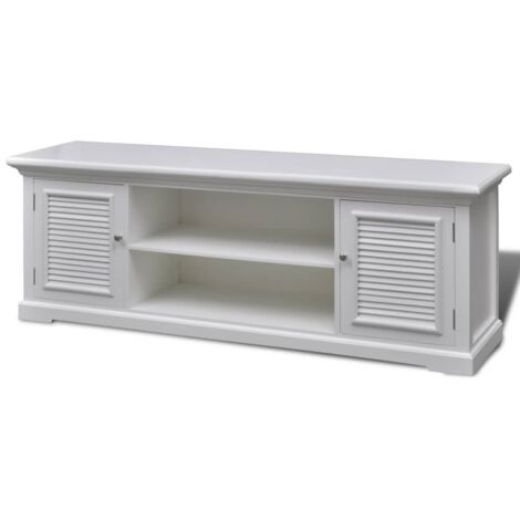 TV Stand White Wood vidaXL