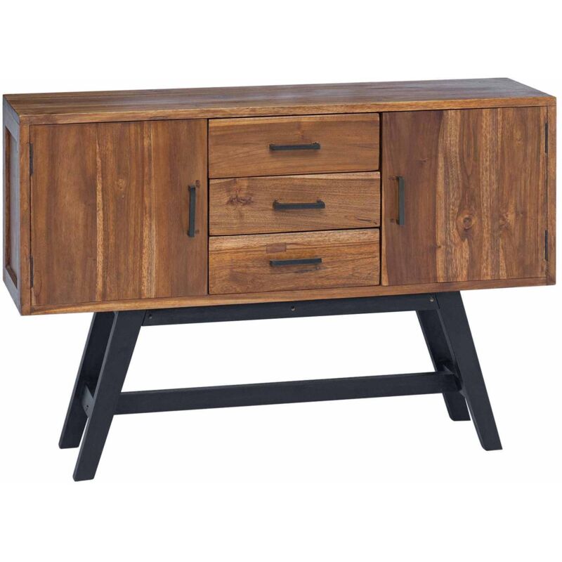 TV Stand with Drawer Natural 110 x 30 x 75 cm Solid Teak Wood vidaXL