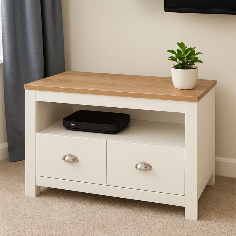 Kosy Koala - tv Stand with Storage Drawers Wooden Top Media Console White Living Room tv Cabinet