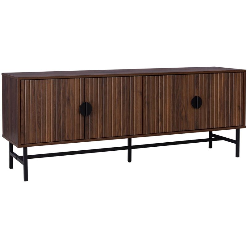 Sweeek 157.5cm TV unit wooden effect 4 doors Dark wood colour 157.5x39x60 cm - Bazalt