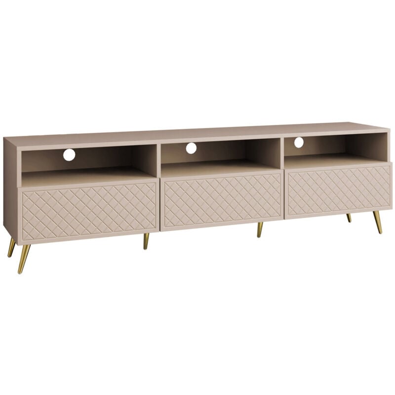 Meuble TV Comfivo Nuromo 106, Beige, Le nombre de portes: 0, Nombre de tiroirs: 0, 195x57x42cm