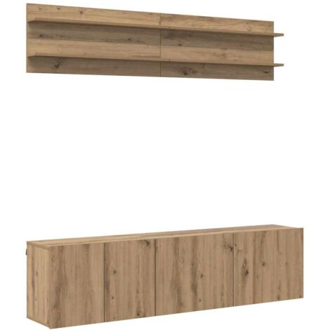 TV Units Wall-mounted 6 pcs Artisan oak Engineered wood vidaXL