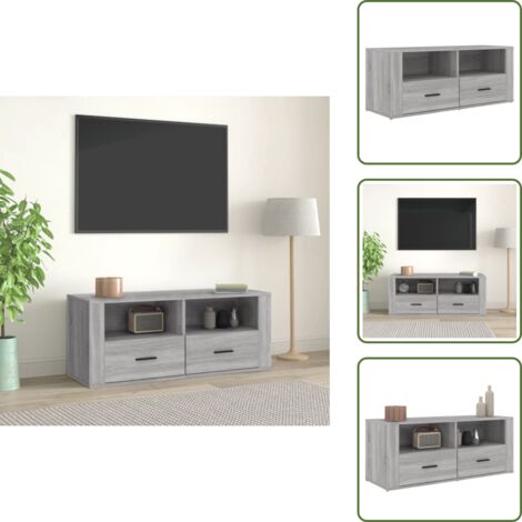 TV - vidaXL Mueble de TV madera contrachapada gris Sonoma 100x35x40 cm - Muebles para sala