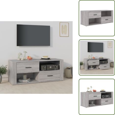 TV - vidaXL Mueble de TV madera contrachapada gris Sonoma 100x35x40 cm - Muebles para sala