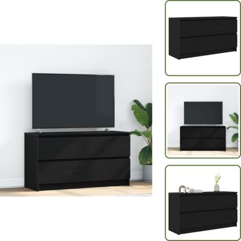 TV - vidaXL Mueble para TV madera contrachapada negro 100x35x54 cm - Mueble de TV