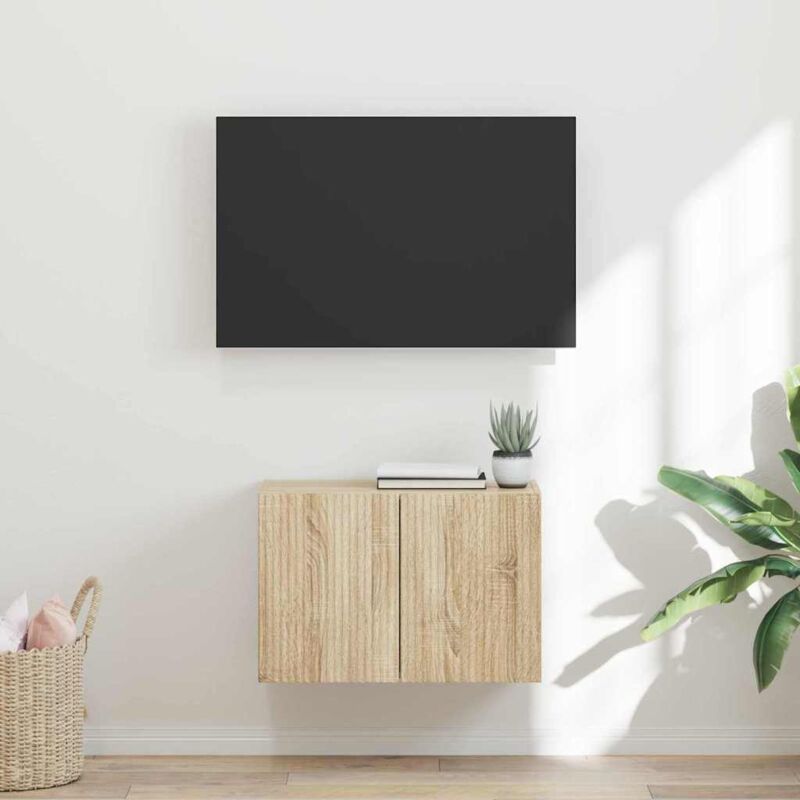 Tv Wall Cabinet Sonoma Oak 59.5 X 31 X 40 Cm Engineered Wood Vidaxl