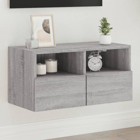 TV Wall Cabinet Grey Sonoma 60x30x30 cm Engineered Wood vidaXL