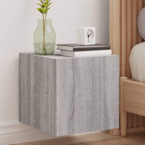 TV Wall Cabinet with LED Lights Grey Sonoma 30.5x35x30 cm vidaXL