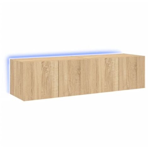 TV Wall Cabinets with LED Lights 2 pcs Sonoma Oak 60x35x31 cm vidaXL
