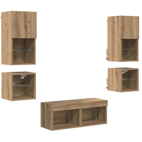 TV Wall Units 8 pcs Artisan Oak Engineered Wood vidaXL