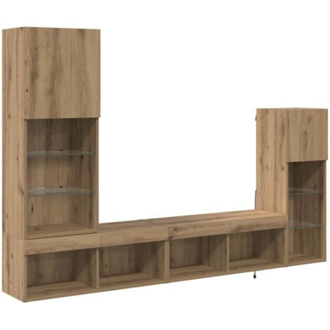 TV Wall Units Wall-mounted 4 pcs Artisan Oak Engineered Wood vidaXL