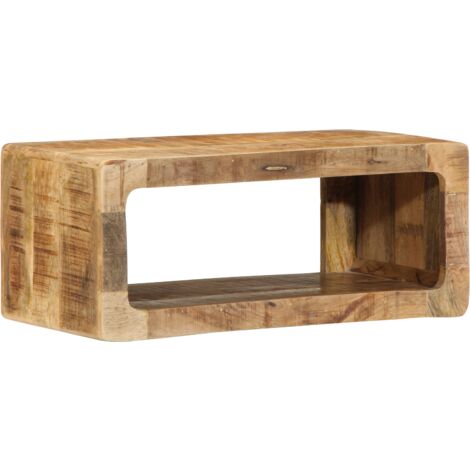 TV-Wandregal 60x30x25 cm Massivholz Raues Mango vidaXL590888