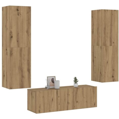 TV-Wandschränke 3 Stk. Artisan-Eiche Holzwerkstoff vidaXL