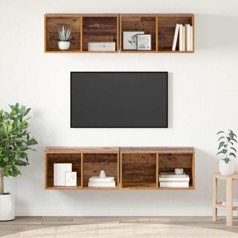 Vidaxl - Wand Tv Schrank 4 Pcs Altholz 37 X 37 X 72 Cm Holzwerkstoff
