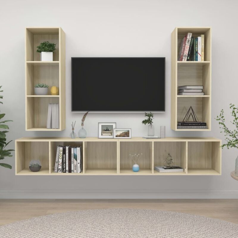 Vidaxl - Tv-wandschränke 4 Stk. Sonoma-eiche Holzwerkstoff