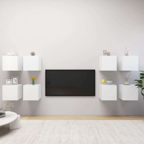 TV-Wandschränke 8 Stk. Weiß 30,5x30x30 cm vidaXL