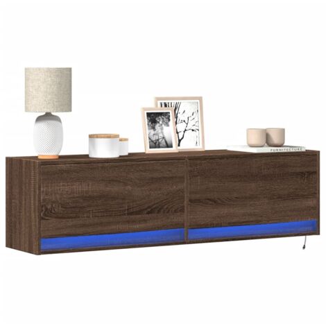 TV-Wandschrank mit LED-Beleuchtung Eichen-Optik 140x31x38 cm vidaXL
