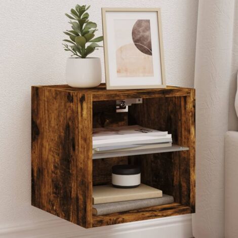 TV-Wandschrank mit LED-Leuchten Räuchereiche 30x28,5x30 cm vidaXL