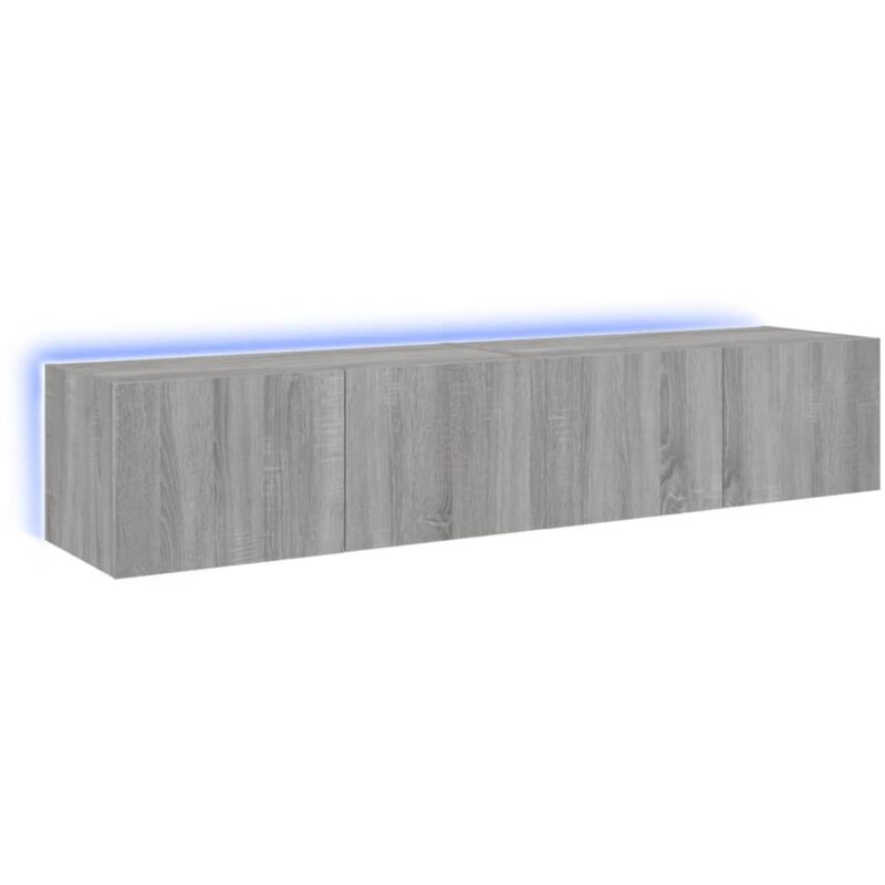 Vidaxl - Tv-wandschränke Mit Led-leuchten 2 Stk. Grau Sonoma 80x35x31 Cm