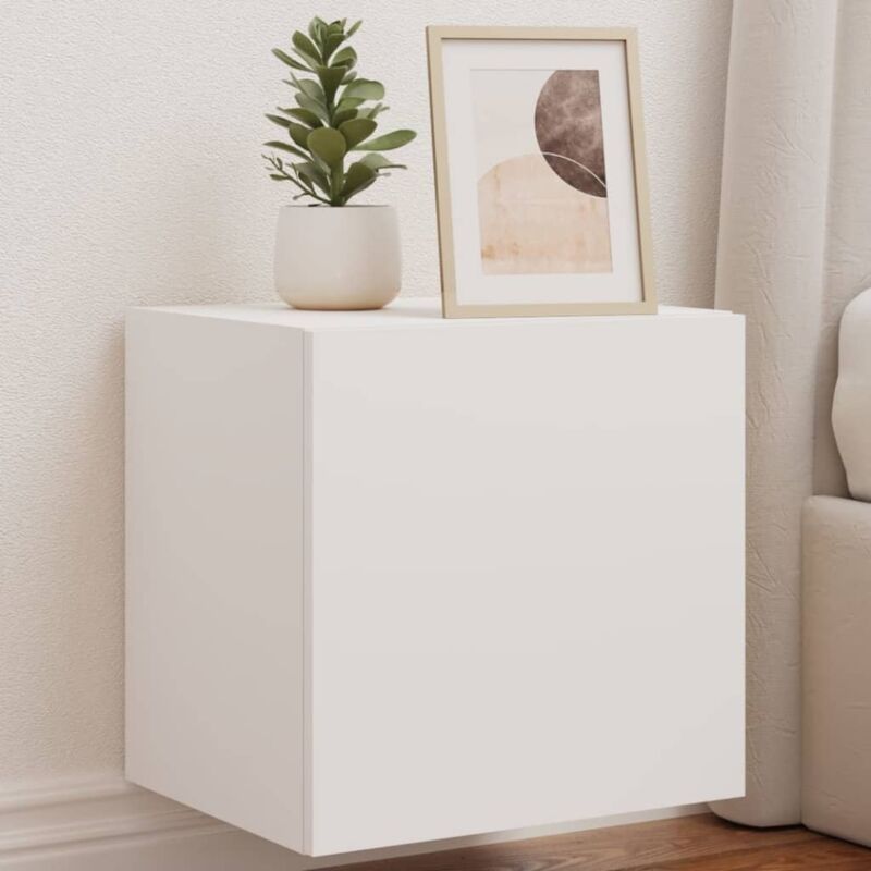 Vidaxl - Tv-wandschränke Mit Led-leuchten 2 Stk. Weiß 40, 5x35x40 Cm