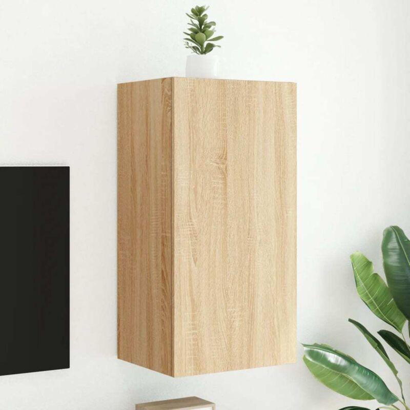 Vidaxl - Tv-wandschrank Mit Led-leuchten Sonoma-eiche 40, 5x35x80 Cm