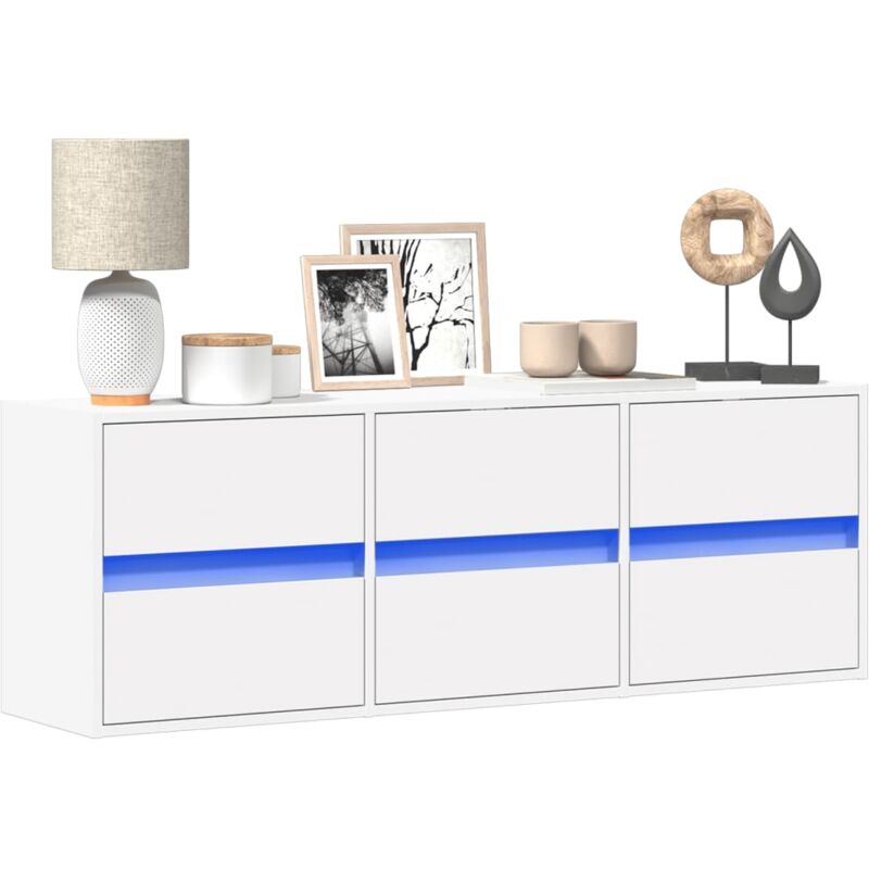 Vidaxl - Tv-wandschrank Mit Led-beleuchtung Weiß 130x31x45 Cm