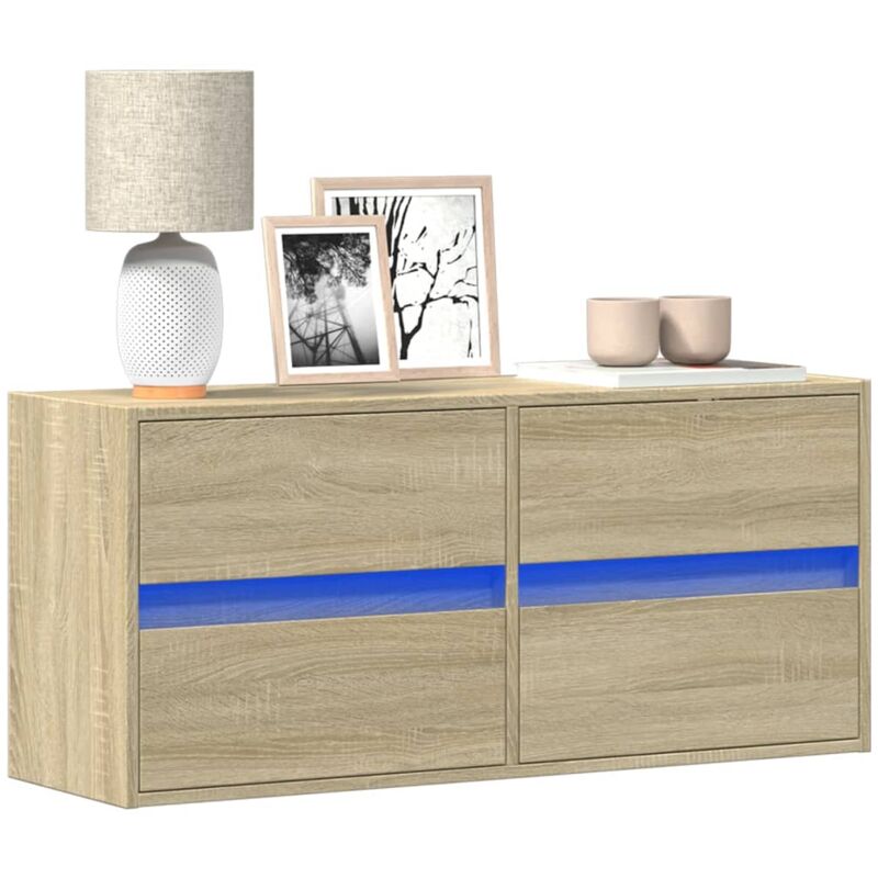 Vidaxl - Tv-wandschrank Mit Led-beleuchtung Sonoma-eiche 100x31x45 Cm