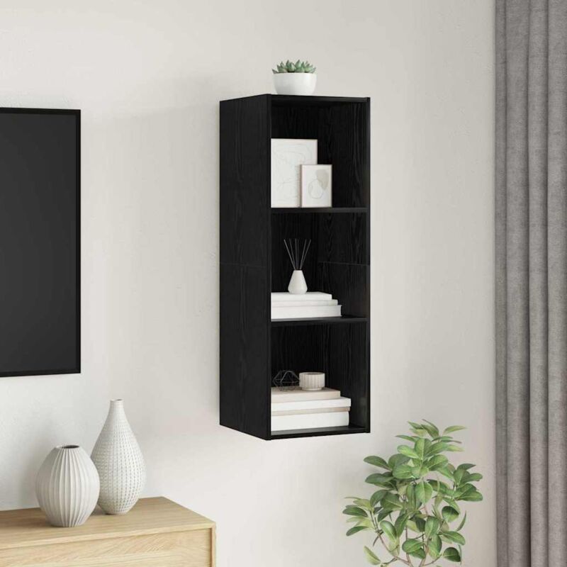 Tv-schrankset Schwarz Eichen-optik 37 X 37 X 107 Cm Vidaxl