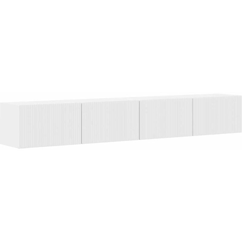 Tv-wandschrank 2 Pcs Glänzend Weiß 98 X 31 X 29, 5 Cm Vidaxl