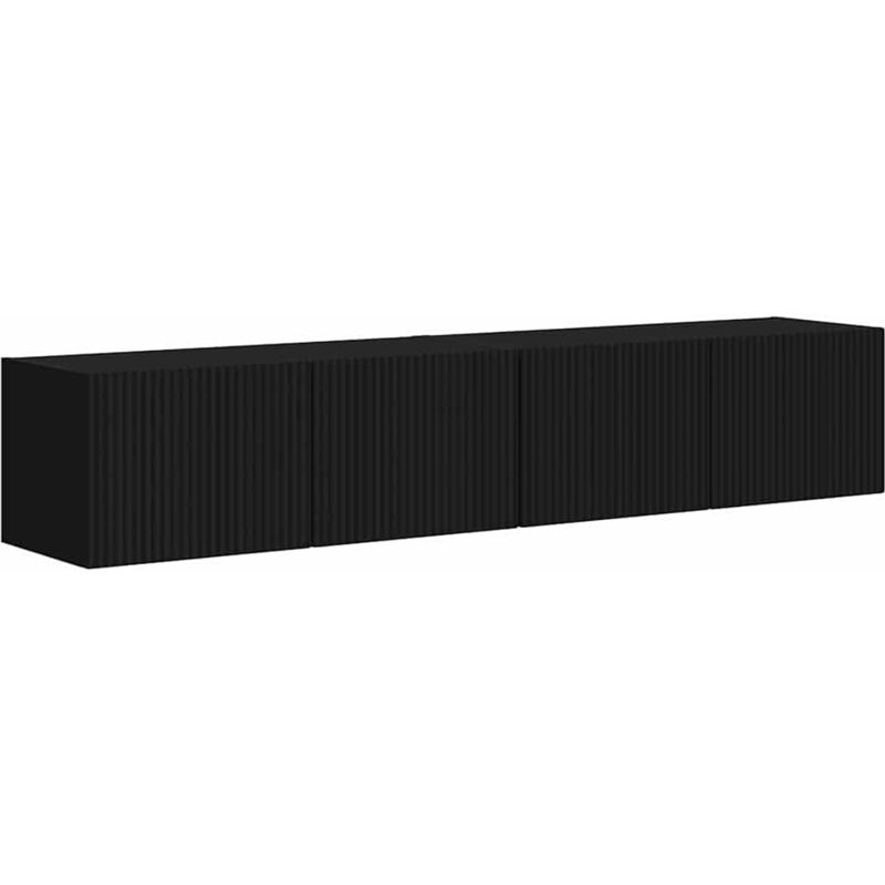 Tv-wandschrank 2 Pcs Schwarz 60 X 31 X 29, 5 Cm Holzwerkstoff Vidaxl