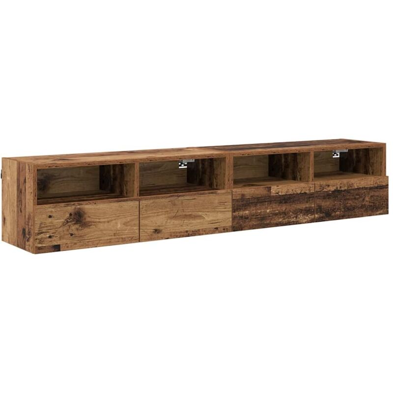 Tv-wandregale 2 Pcs Altholz 80 X 30 X 30 Cm Holzwerkstoff Vidaxl