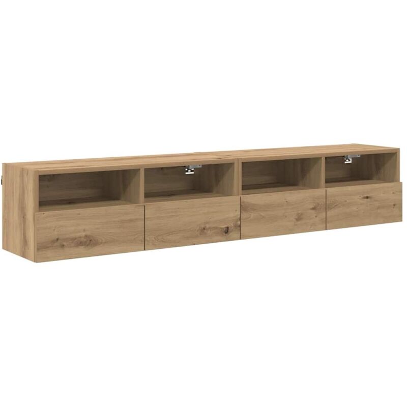 Tv-wandregale 2 Pcs Artisan-eiche 80 X 30 X 30 Cm Holzwerkstoff Vidaxl