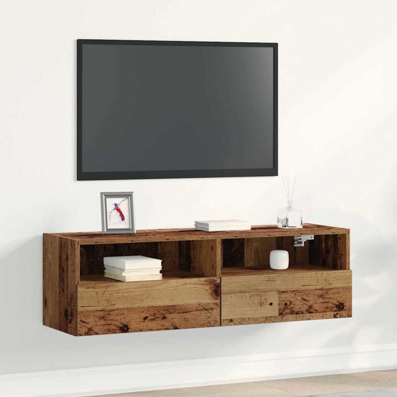 Vidaxl - Tv-wandregal Altholz 100 X 30 X 30 Cm Holzwerkstoff