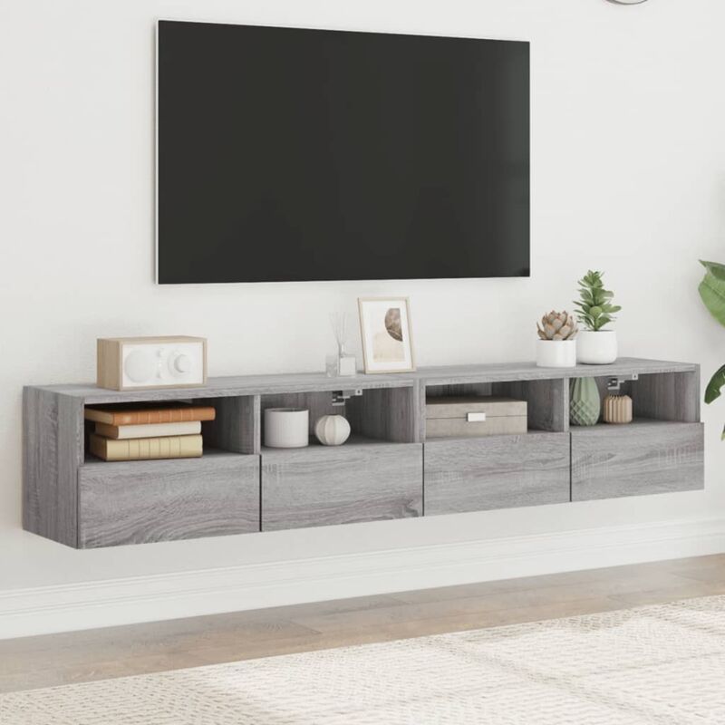 Vidaxl - Tv-wandschränke 2 Stk. Grau Sonoma 80x30x30 Cm Holzwerkstoff