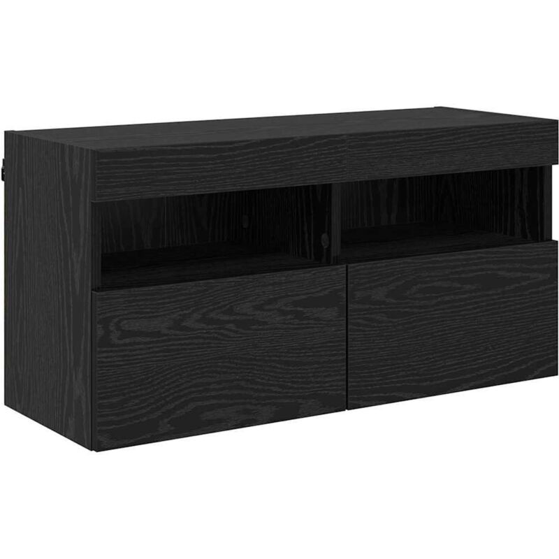 Tv-wandschrank Schwarz Eichen-optik 80 X 30 X 40 Cm Vidaxl