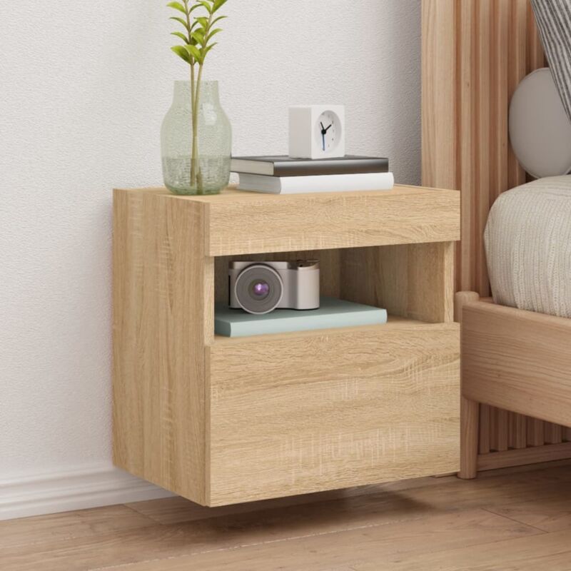 Vidaxl - Tv-wandschränke Mit Led-leuchten 2 Stk. Sonoma-eiche 40x30x40cm