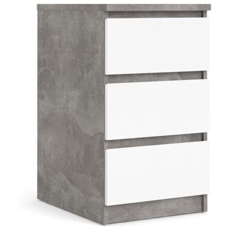 HELLIN AC Design Furniture Fia Comodino, Alt: 22,5 x Larg: 32 x Lung: 35 cm, Grigio Chiaro, Legno ingegnerizzato, 1 pz