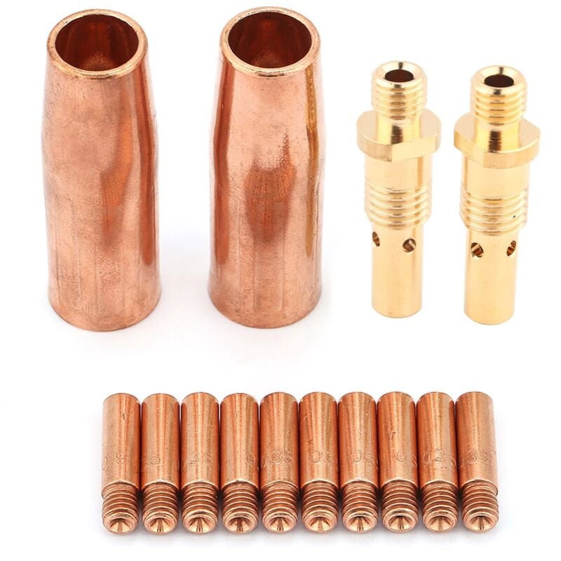 Image of TWECO MIG 14-teiliges Kupfer-Schweißpistolendüsen-Set für stabile Leistung und einfachen Austausch.