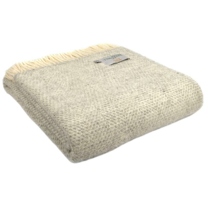 Tweedmill Lifestyle Beehive Throw/ Blanket - Grey - 150x183cm - 100% New Pure Wool - Made in uk - Grey