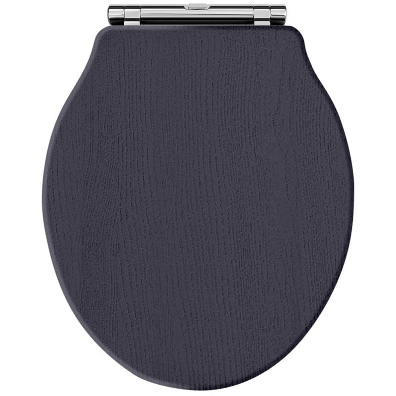 Park Lane - Hudson Reed Chancery Soft Close Toilet Seat Chrome Hinges - Twilight Blue